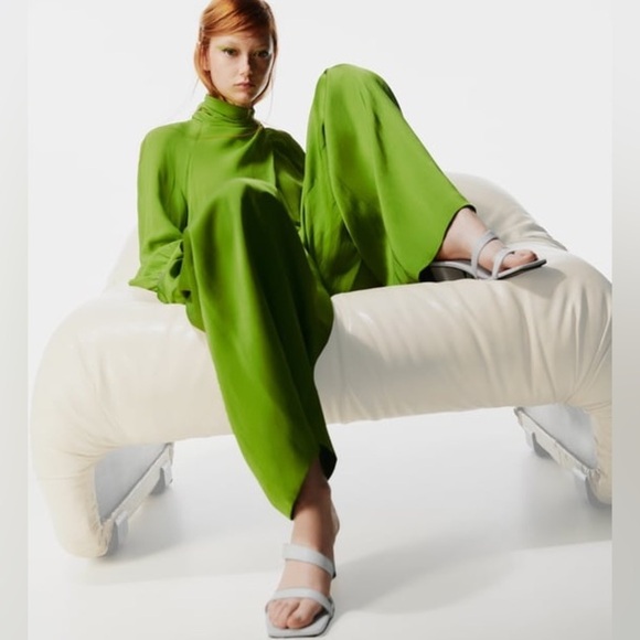 🌹NWT. Zara White Leather Strappy Heeled Sandals Style Shoes. Size 8. - Picture 2 of 8